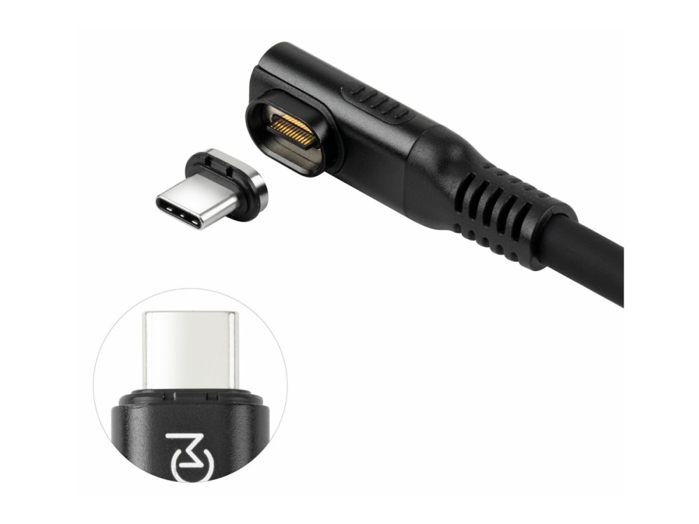 Microconnect Premium - Usb-Kabel - 24 Pin Usb-C (Han) Til 24 Pin Usb-C (Han) Vinklet, Aftagelig Og Magnetisk - Usb4 Gen3x2 - 48 V - 5 A - 2 M - 8K Su