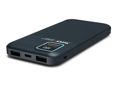 Port Connect - Powerbank - 10000 Mah - 2.1 A - Qc - 2 Output-Stikforbindelser (2 X Usb) - På Kabel: Usb-A