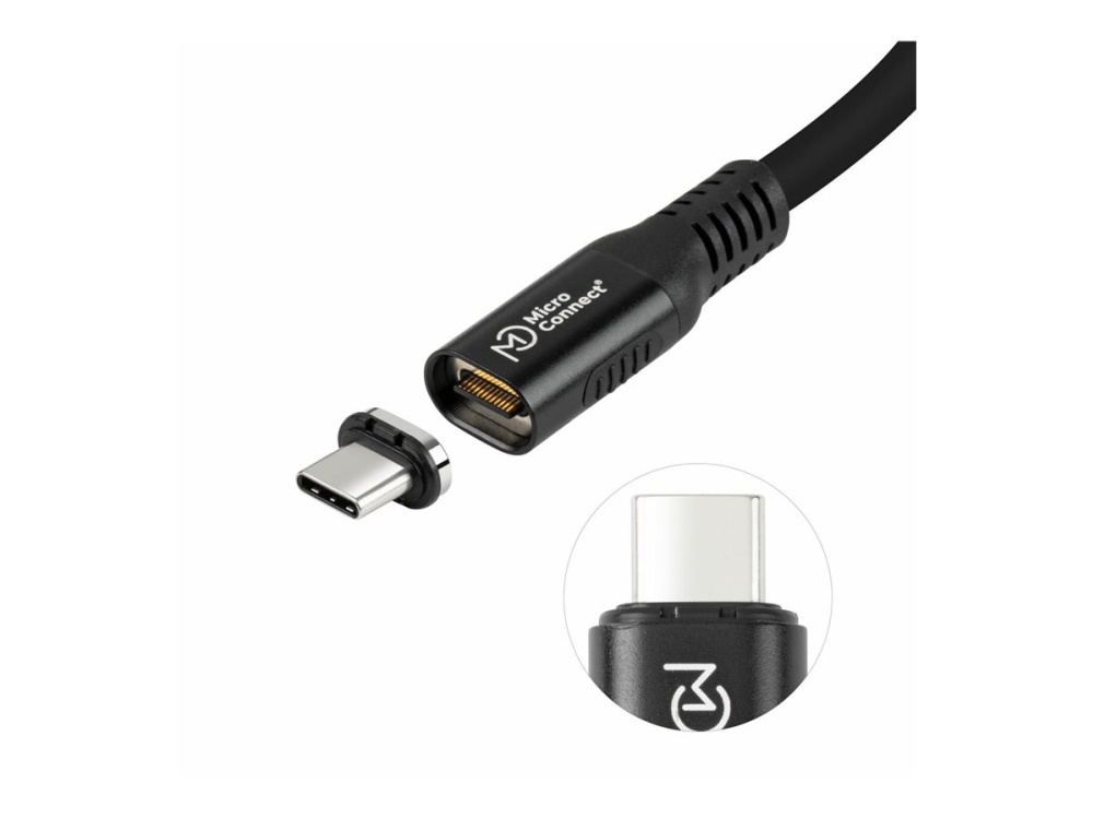 Microconnect Premium - Usb-Kabel - 24 Pin Usb-C (Han) Til 24 Pin Usb-C (Han) Aftagelig Og Magnetisk - Usb4 Gen3x2 - 48 V - 5 A - 50 Cm - 8K Support,