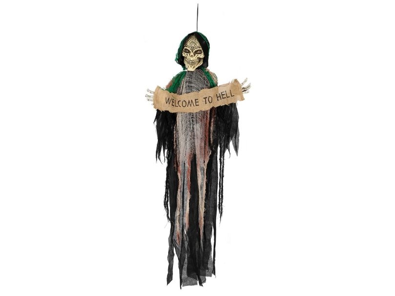 Hängender Tod Mit Schild Welcome To Hell