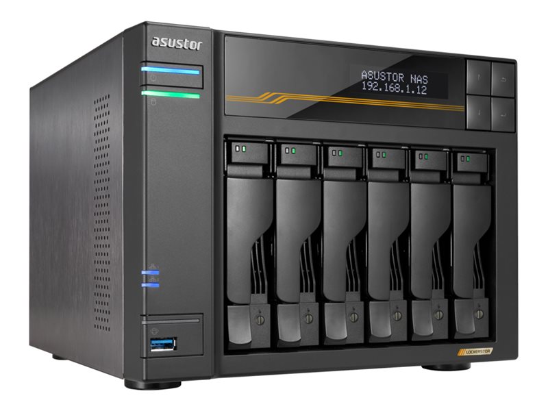 ASUSTOR Lockerstor 6 Gen3 - NAS-server - 6 fack - SATA 6Gb/s / PCIe 4.0 x4 (NVMe) - RAID JBOD, 0, 1, 5, 6, 10 - RAM 16 GB - Gigabit Ethernet / 2.5 Gigabit Ethernet / 5 Gigabit Ethernet / 10 Gigabit Ethernet - iSCSI support | Datorkomponenter - Hårddisk & Lagring - NAS | GameStuff