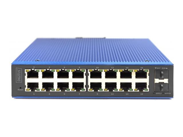 Digitus Industrieller 16+2 -Port L2 Managed Gigabit Ethernet Switch, Managed, L2, Gigabit Ethernet (10/100/1000), Vollduplex