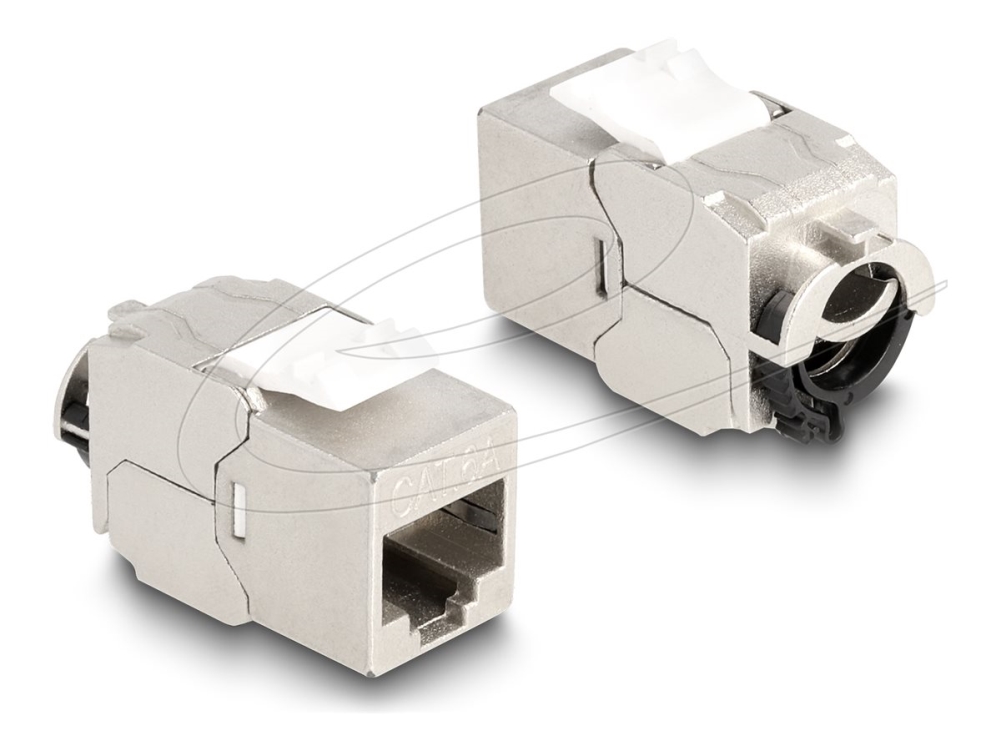 Delock - Netværk-Konnektor - Rj-45 (Hun) Til Lsa - Stp - Cat 6A - Locking Tab, Cable Tie-Free