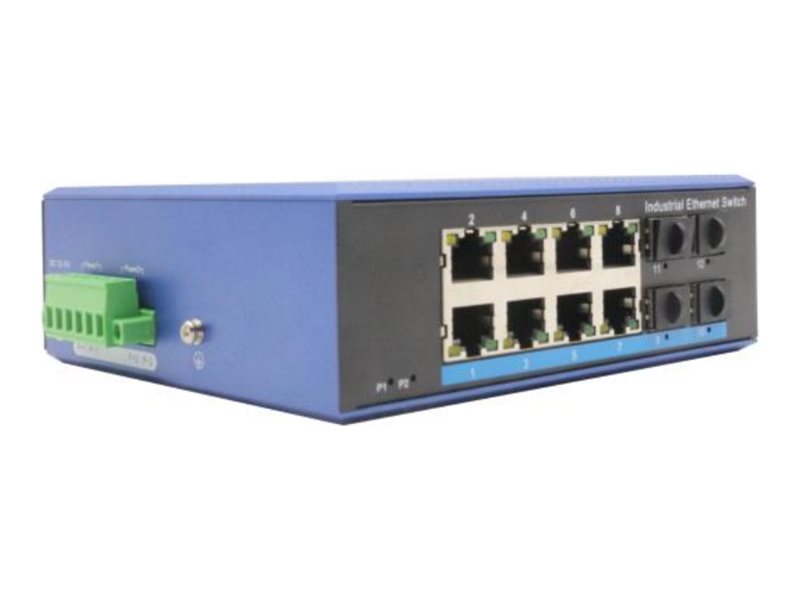 Digitus Industrial 8 + 2 -Port Gigabit Ethernet Poe Switch, Unmanaged, Gigabit Ethernet (10/100/1000), Vollduplex, Power Over Ethernet (Poe)