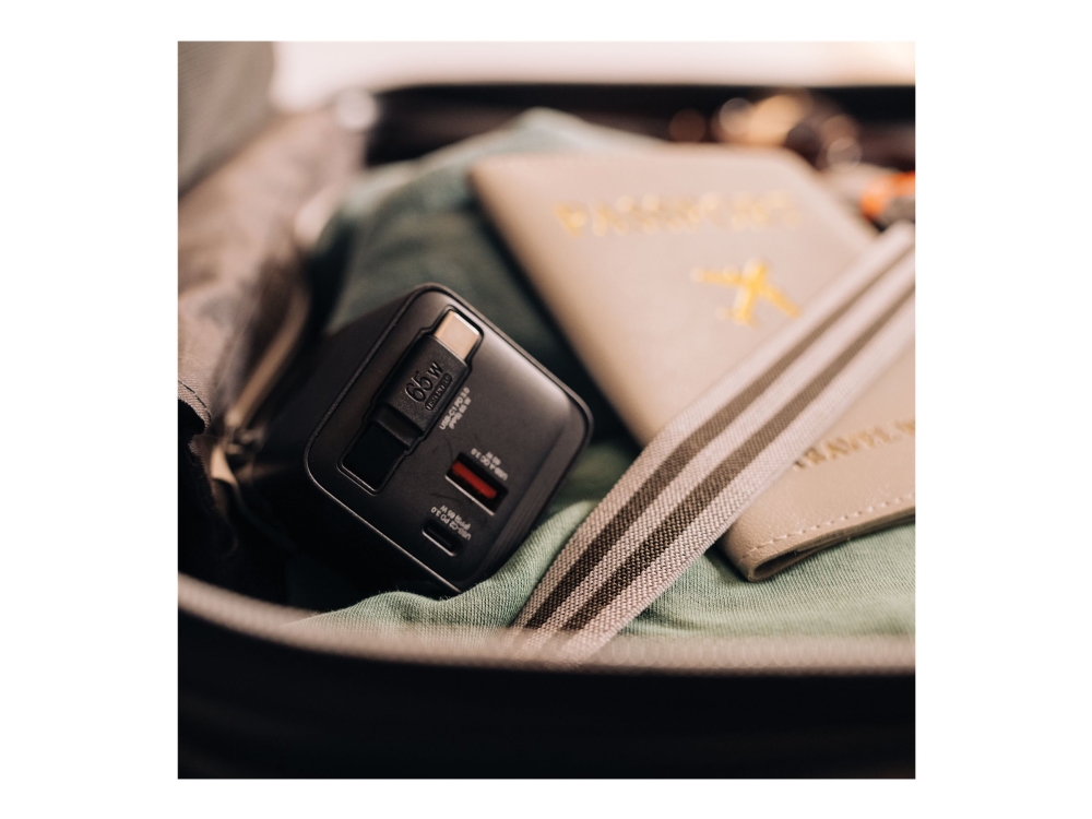 Verbatim - Strømforsyningsadapter - Gan - 65 Watt - 3.25 A - Pd 3.0, Qc 3.0 (2 X Usb-C, Usb) - Sort