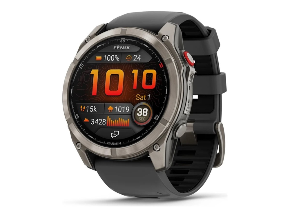 Garmin Fenix 8 Pro - 51 mm - titanium - Ja sportsur med rem - silikone - graphite/black - håndledsstørrelse: 127-210 mm - display 1.4 - 32 GB - Bluetooth, ANT+, Wi-Fi, LTE - 90 g