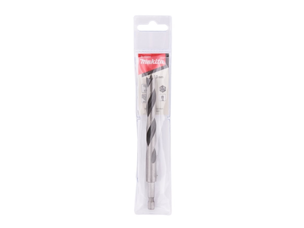 Makita - Borebit - For Træ - Stiftpunktbit - 10 Mm - Sekskantet - Længde: 130 Mm - For Makita Dhp482rtj