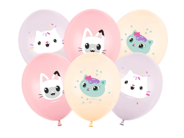 PartyDeco Ballon Gabbys Dollhouse, Ilmapallo, Lateksi, Monivärinen, Kuva, 30 cm, 6 kpl