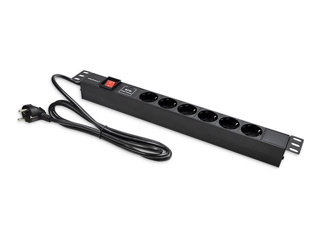 Qoltec Aluminium Pdu Für 19'' Rack | 1U | 16A | 6Xschuko | 1,8M