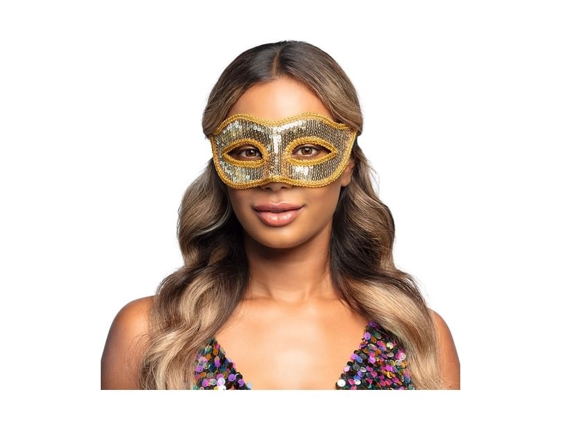 Gold Pailletten Halbmaske
