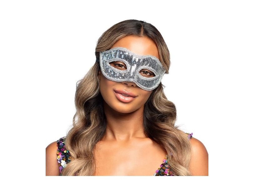 Silver paljett halvmask | Leksaker - Rollek - Kostym tillbehör | GameStuff