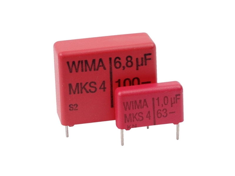 Wima 1 stk MKT-foliekondensator med radial tråd 6.8 µF 100 V/DC, 63 V/AC 10 % 22.5 mm (L x B x H) 26.5 x 10.5 x 19.0 mm