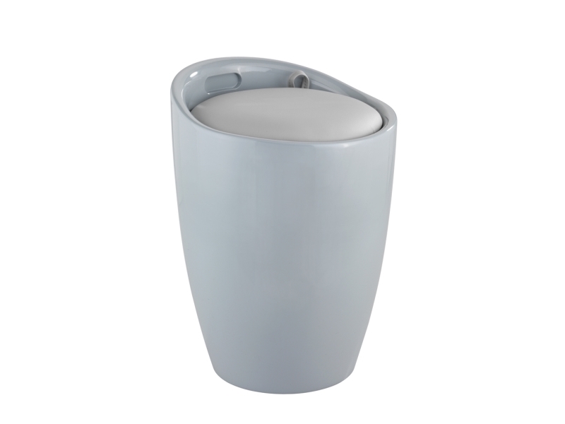 Wenko Hocker Candy Grey Badhocker Mit Abnehmbarem Wäschesack