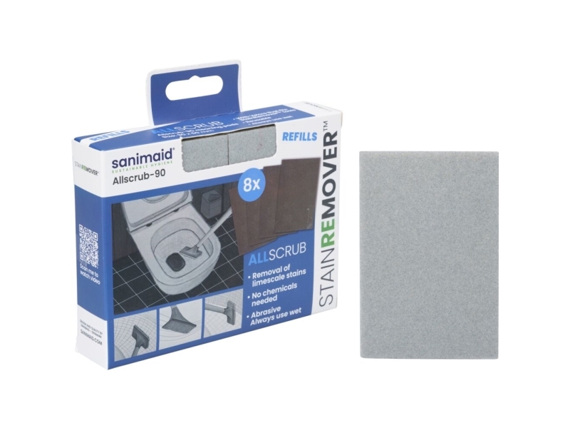 Skuresvamp, Sanimaid Allscrub, 90x60mm, grå | Rengöring - Avtorkning - Trasor och liknande - Svampar och skurprodukter | GameStuff