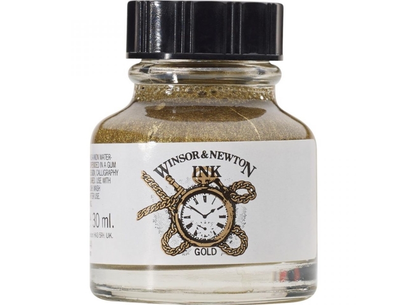 Skriveblæk Drawing Ink 30ml Gold Winsor & Newton