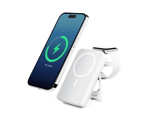ALOGIC Lift 4-in-1 - Trådlöst laddningsställ/strömförsörjning - MagSafe-kompatibel - 10000 mAh - 18 Watt - 3 A - 2 utdatakontakter (24 pin USB-C, USB) - vit | Tele & GPS - Batteri & Laddare - Strömförsörjningsbanker | GameStuff