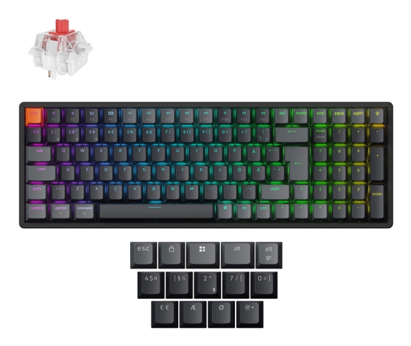 Keychron K4 QMK, 96%, Kabel & Trådlös, USB + RF Wireless + Bluetooth, Magnetic-mechanical key switch, RGB LED, Svart | Datorer & Surfplattor - Datorer - tillbehör - Tangentbord | GameStuff