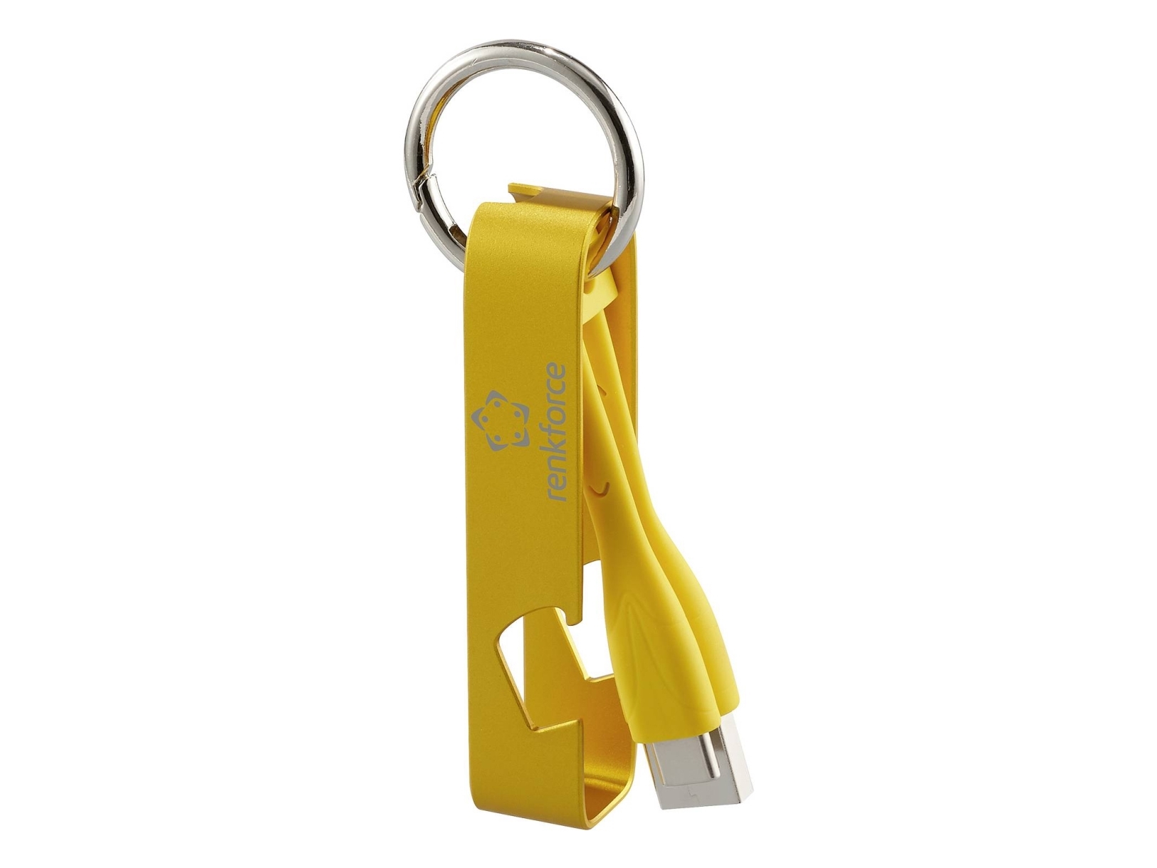 Renkforce Usb-Kabel Usb 2.0 Usb-A-Hanstik, Usb-C Stik 0,15 M Gul #####Key Fob, #####Flaskeåbner Rf-6721080