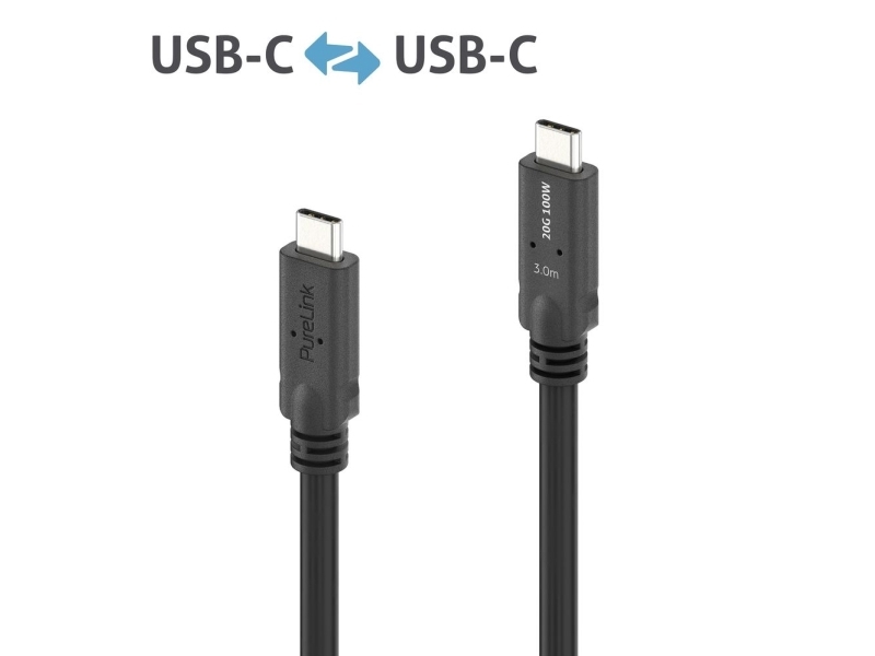 Purelink Pi6600-020, 2 M, Usb C, Usb C, Usb4 Gen 2X2, 20 Gbit/Sek., Sort
