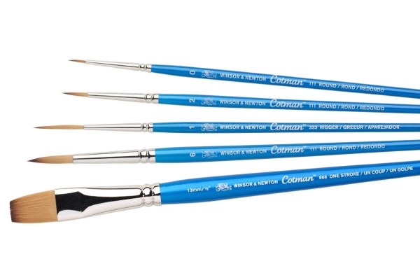 Cotman Watercolour Brush Set Short Handle 5Pcs Ass