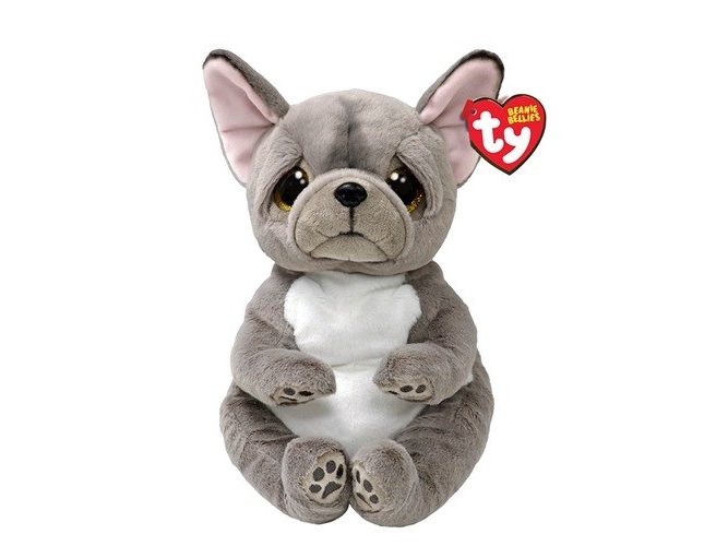 TY INC. bamse TY Beanie Bellies WILFRED hund grå 24 cm 43212