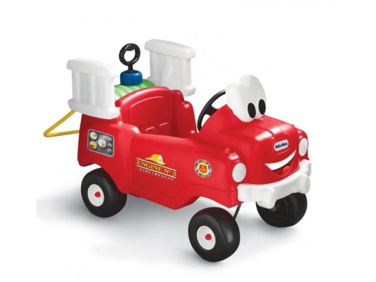 Vaikiškas stumiamas gaisrinės automobilis Little Tikes su vandens pompa