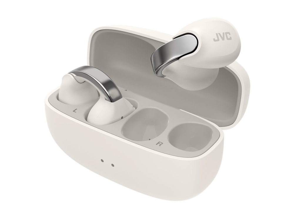 JVC HA-NP1T - Ægte trådløse øretelefoner med mik. - åbent øre - clip-on - Bluetooth - hvid