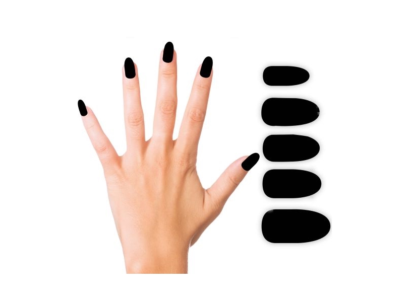 Matte Schwarze Kunstnägel, 12 Stück