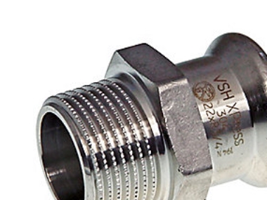 VSH XPress rustfri lige overgang til varme & køl 22XR3/4. Muffe-nippel AISI304.