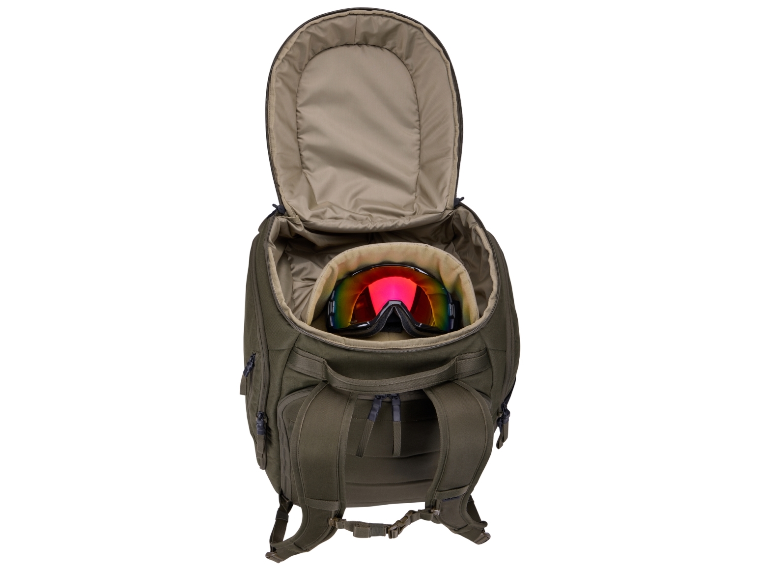 Kelioninis Thule 5157 Roundtrip Rolling Ski And Snowboard Boot Backpack 60L Deep Khaki