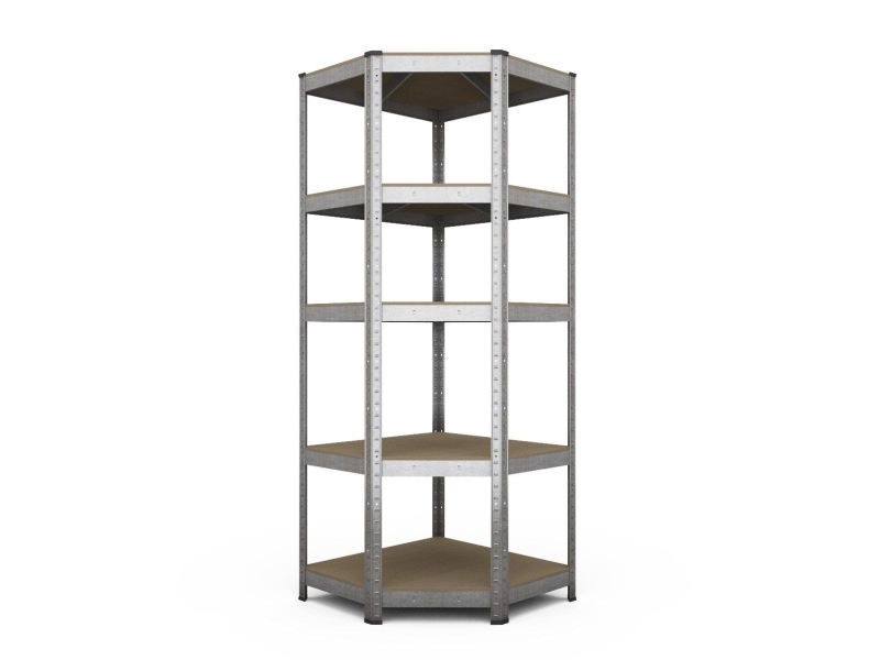 Hjørnereol/reolsystem 180 × 90 × 45 cm - budget stålreol
