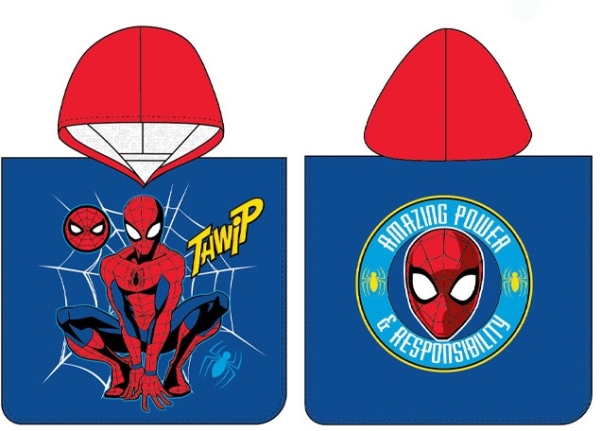 Spiderman Poncho badehåndklæde med hætte