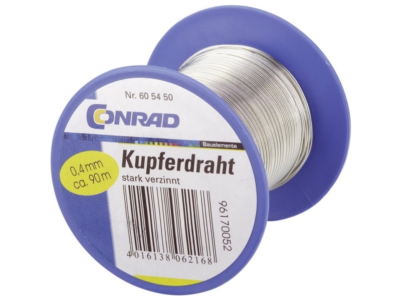 Conrad Components Kobbertråd Udvendig diameter (uden isoleringslak): 0.60 mm 40 m | EL Artiklar - Kablar och ledningar - Enstaka ledare | GameStuff