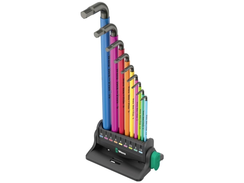 Wera 05133165001, L-Formet Unbrakonøglesæt, Metric, 9 Stk, 1.5,2,2.5,3,4,5,6,8,10 Mm, Tjekkiet