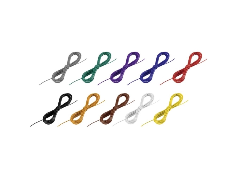 Conrad Components 1243990 Draht Lify 1 X 0,05 Mm² Schwarz, Weiß, Blau, Braun, Rot, Gelb, Grün, Grau, Orange, Lila 1 St
