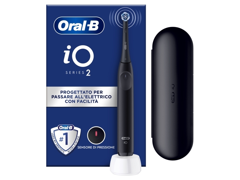 Oral-B iO Series 2, Voksen, Vibrerende tandbørste, Daglig pleje, Sensitiv, Super sensitive, Sort, 2 min, Batteri