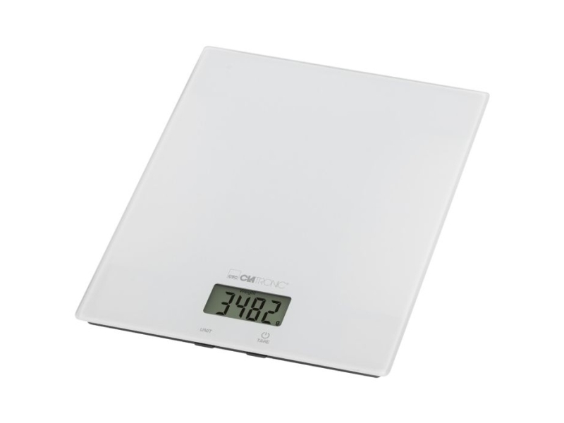 Clatronic Kw 3820, Elektronisk Køkkenvægt, 5 Kg, 1 G, Hvid, Glas, Glas
