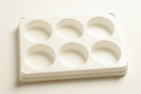 Palette til blokfarver, plast 6 rum