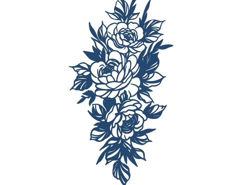 Rose og blade tatovering | Leksaker - Rollek - Kostym tillbehör | GameStuff