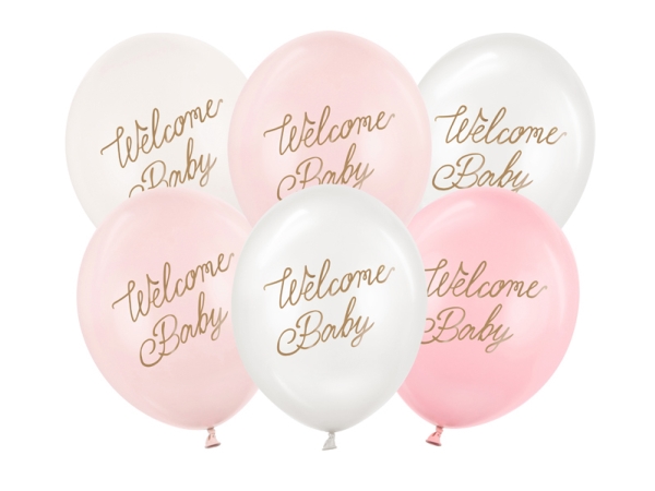 Welcome Baby Ballonbuket, Pink Mix
