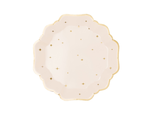 PartyDeco TPP97, Tallrik, Andra, papper, Beige, Guld, Mönstrad, 6 styck | N - A | GameStuff