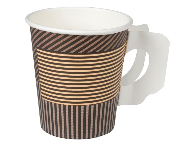 Kaffebæger Lines, ABENA Gastro, 7,8cm, Ø7,2cm, 18 cl, 21 cl, brun, pap/PE, 7 oz - (20 stk.)