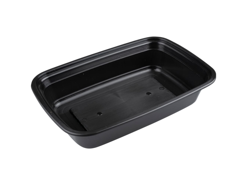 Takeaway bakke, ABENA Cater-Line, 22,4x15x4,8cm, 946 ml, 1000 ml, sort, PP, 1-rums - (8 stk.)