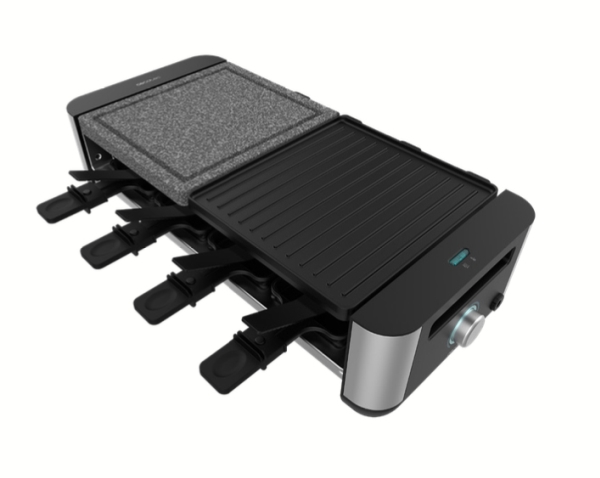 Cecotec 03225, 8 personer, Gjuten aluminium, Sten, 2 zone(s), Svart, Grå, Rektangulär, Aluminium / sten | Köksapparater - Köksutrustning - Raclette | GameStuff