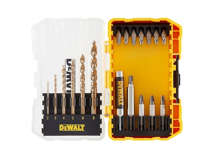 Dewalt Dt70711-Qz, 19 Stk, Ph2, Pz3, Ph 2, Pz 2, Pz 3, Metal, (3) Ph2 25Mm (4) Pz2 25Mm (1) Pz3 25Mm (1) Ph2 50Mm (2) Pz2 50Mm (1) Magnetic Bit Holde