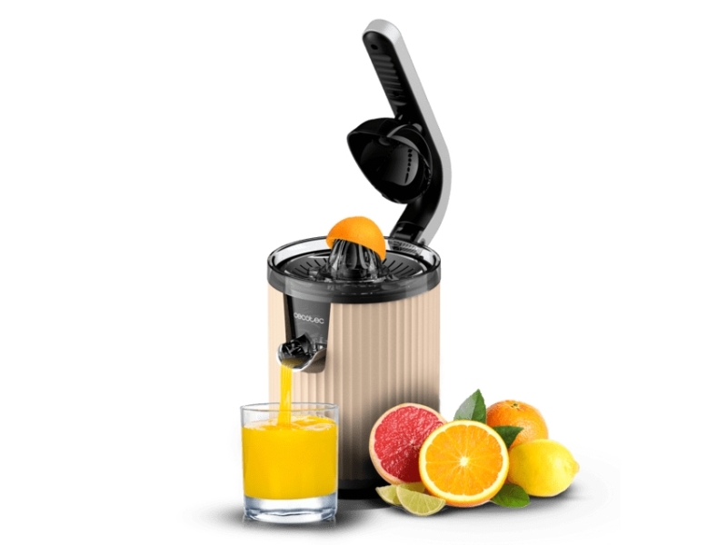 Cecotec Xqueeze Retrojuice 600, Slow Juicer, Beige, Sort, Rustfrit Stål, 1 Stk, Kina, Rustfrit Stål, 600 W