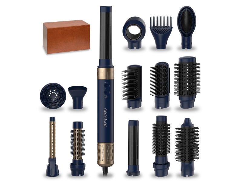Cecotec Bamba Ceramiccare 14In1 Airglam Blue, Multistyler, Varm, Blå, Hængekrog, 1400 W, Vekselstrøm