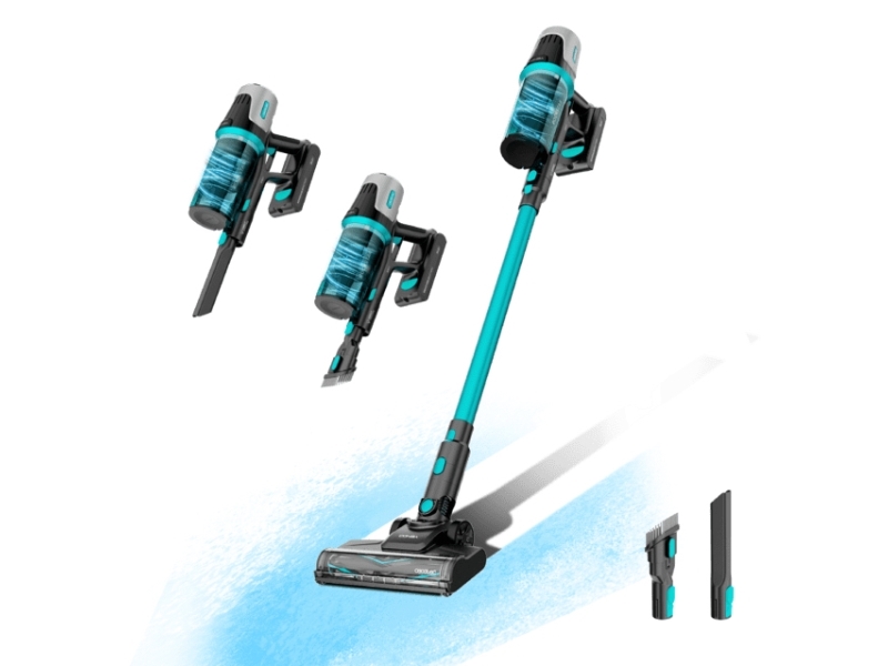 Cecotec Conga Rockstar 1500 Horizon Genesis Xl, Stabstaubsauger, Beutellos, Schwarz, Blau, Trocken, Zyklon, Teppich, Hartboden, Fenster