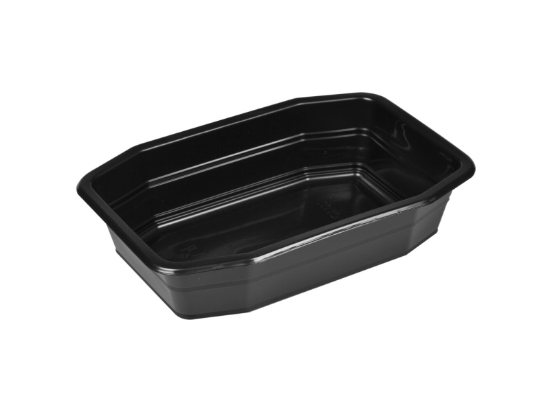 Plastbricka Duni 21,5x14,8x5 cm 1000 ml svart PP | Catering - Matförpackning - Övriga | GameStuff