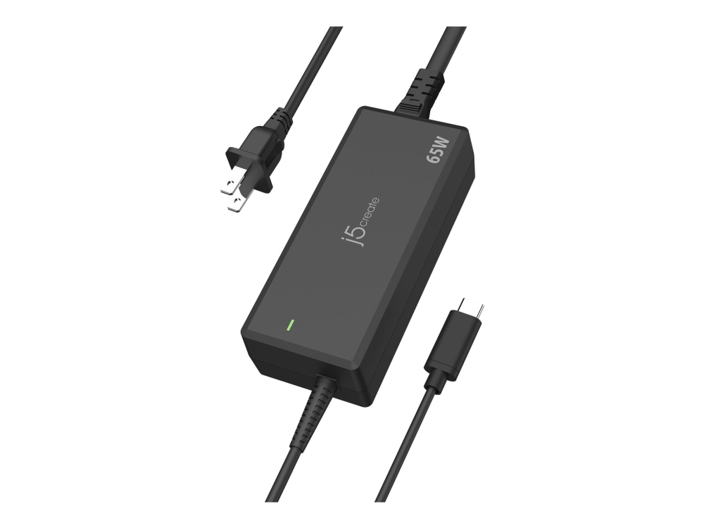 J5create Jup1265 65W Pd Usb-C Power Adapter - Eu, Universal, Indoor, 65 W, Suitable For Mobile Phones, Tablets, Consoles, And Notebooks, Black, Plas